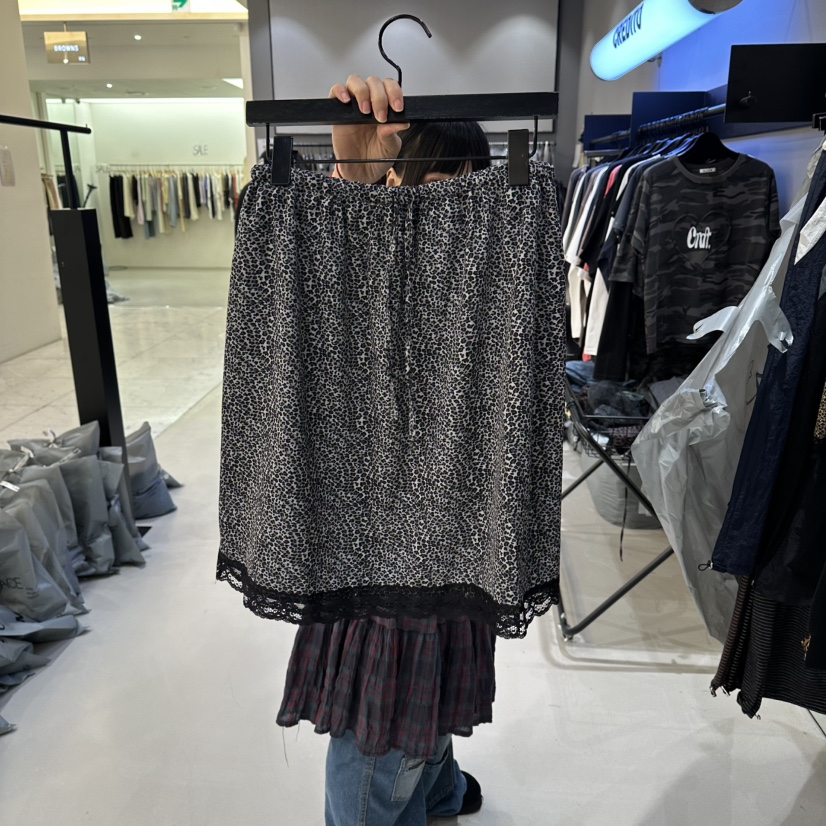 CREDITO東大門代購女士新品人氣休閑熱賣26夏季時尚短裙豹紋CREDITO短裙圖色2