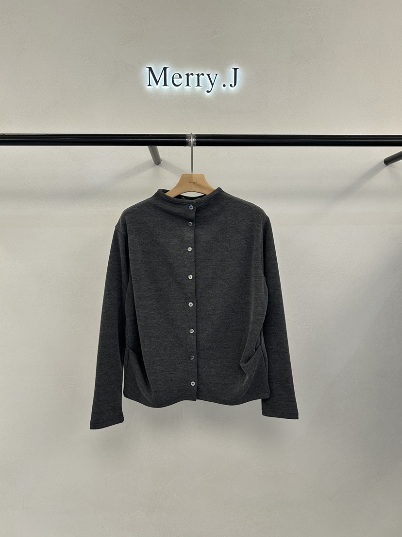 MERRY-J東大門實拍女士新款休閑時尚針織衫羊毛秋款開襟MERRY-J針織衫圖色1灰色