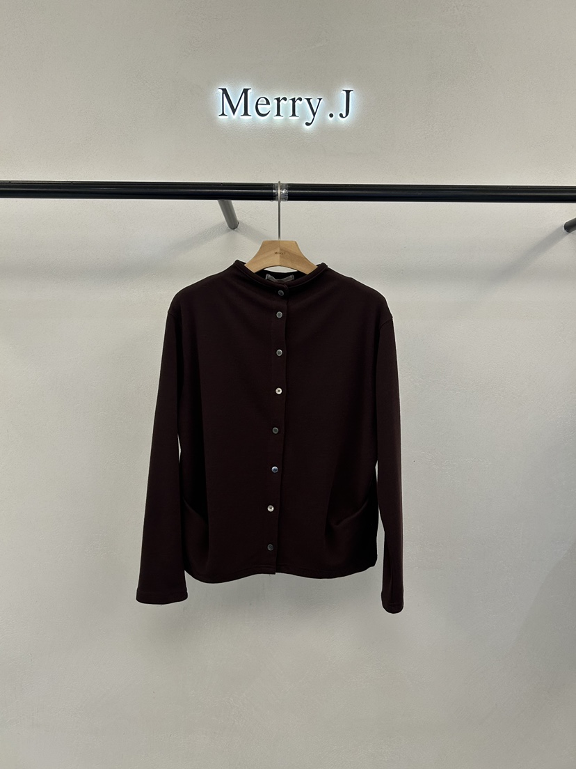 MERRY-J東大門實拍女士新款休閑時尚針織衫羊毛秋款開襟MERRY-J針織衫圖色2酒紅