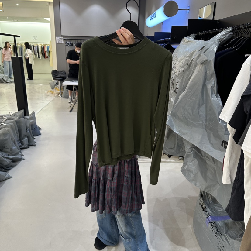 CREDITO韓國直郵女裝新品時尚休閑人氣26夏季熱賣長袖T恤CREDITO長袖T恤圖色2