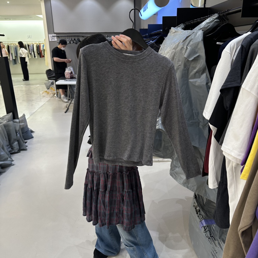 CREDITO韓國直郵女裝新品時尚休閑人氣26夏季熱賣長袖T恤CREDITO長袖T恤圖色6