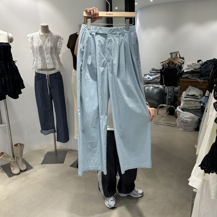 ACKER韓國代購女裝新品26夏季時尚休閑熱賣休閑褲褶裥亞麻ACKER休閑褲圖色1
