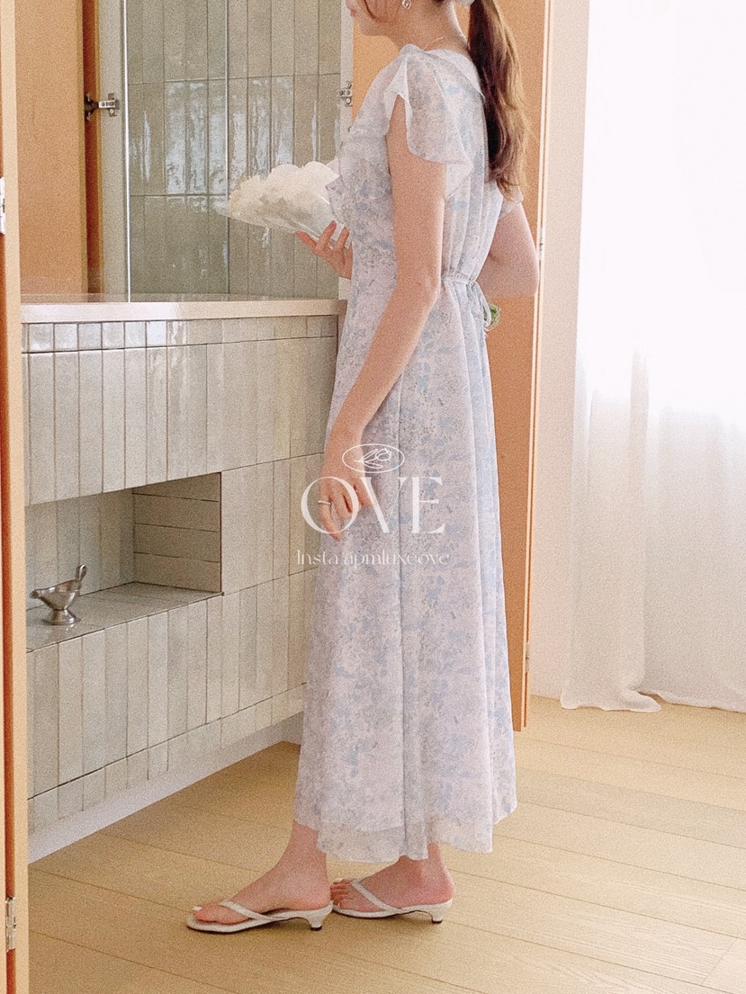 OVE韓國直郵女士新款推薦26夏季真品人氣時尚休閑連衣裙印花OVE連衣裙