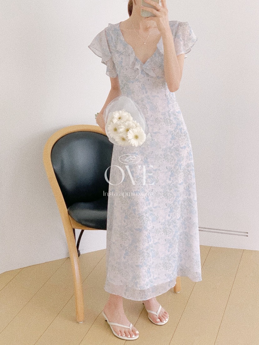 OVE韓國直郵女士新款推薦26夏季真品人氣時尚休閑連衣裙印花OVE連衣裙