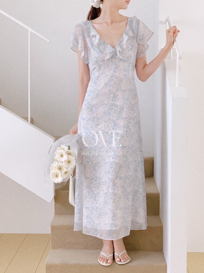 OVE韓國直郵女士新款推薦26夏季真品人氣時尚休閑連衣裙印花OVE連衣裙