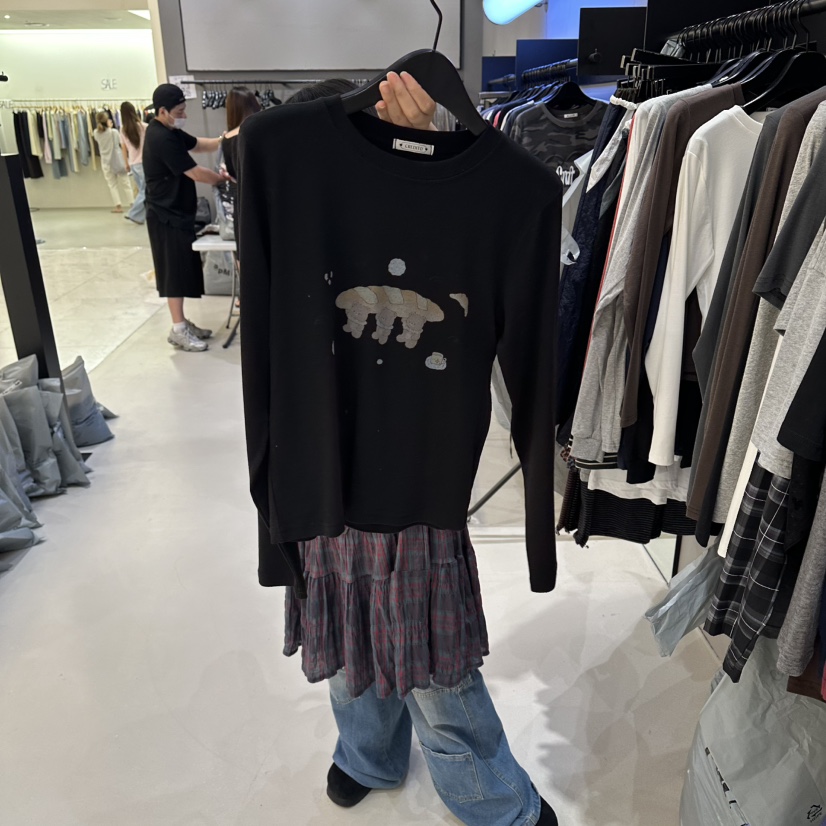 CREDITO東大門代購女裝新品時尚真品推薦26夏季人氣長袖T恤CREDITO長袖T恤圖色3