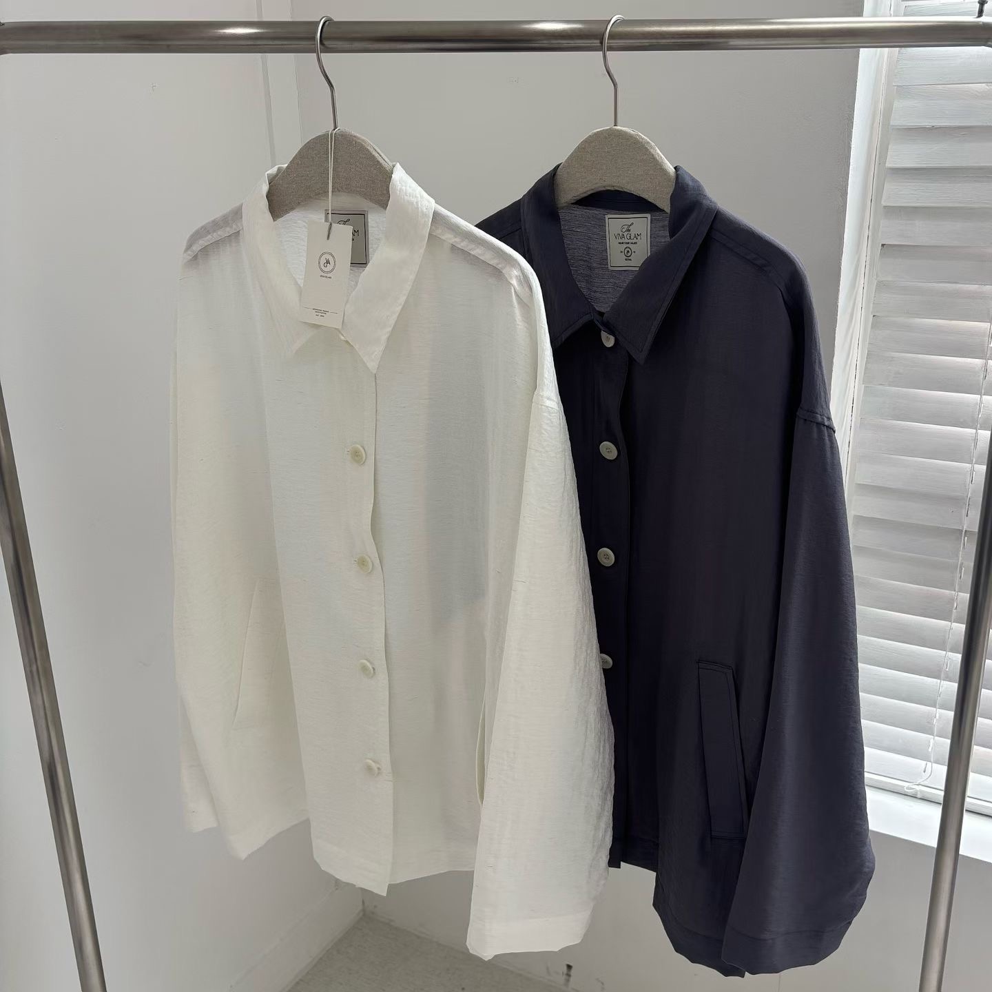 MINIMALGROUND/VIVAGLAM東大門代購女裝新品時尚襯衫蕾絲衫不含內搭MINIMALGROUND/VIVAGLAM襯衫/蕾絲衫