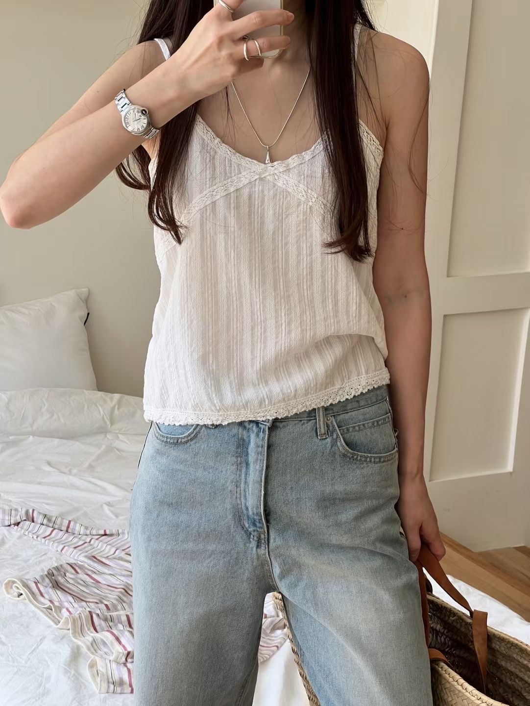 ARLOW東大門代購女裝新品推薦休閑熱賣26夏季吊帶背心蕾絲無袖ARLOW吊帶/背心