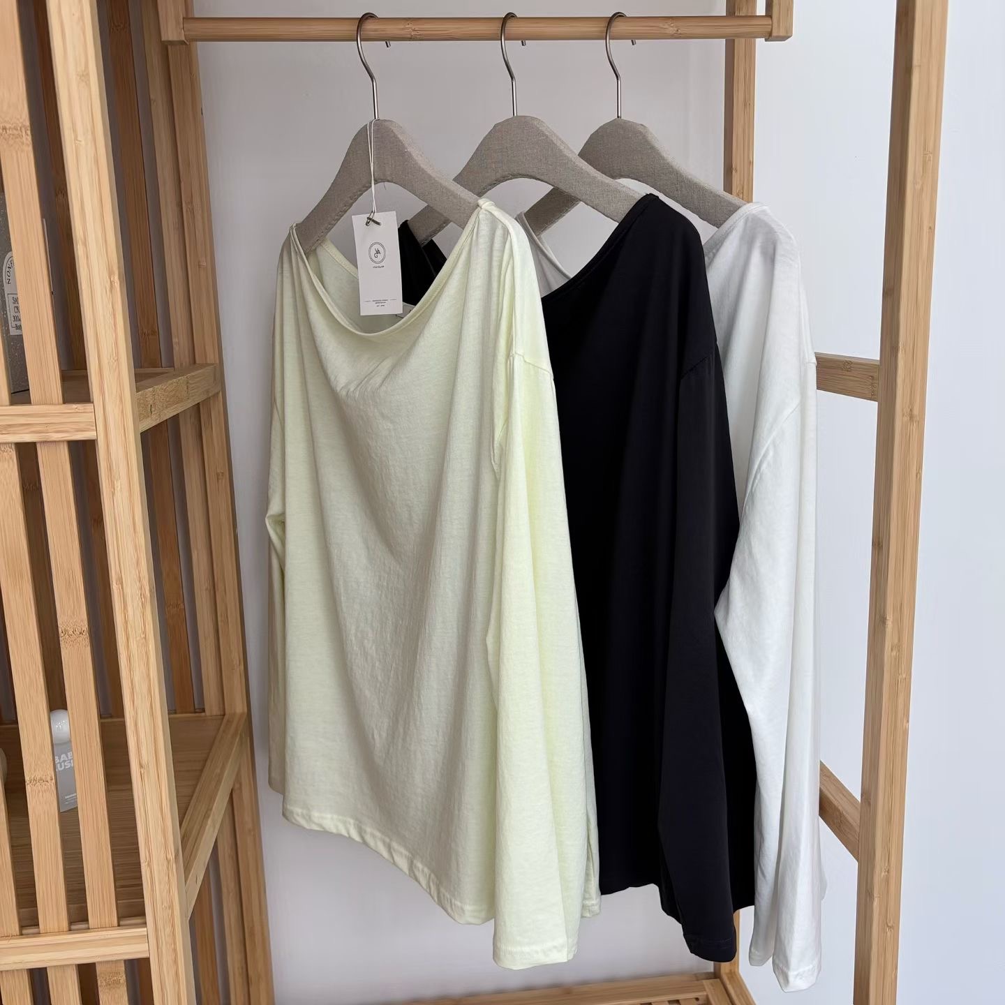 MINIMALGROUND/VIVAGLAM東大門代購女士新品時尚長袖T恤船領MINIMALGROUND/VIVAGLAM長袖T恤
