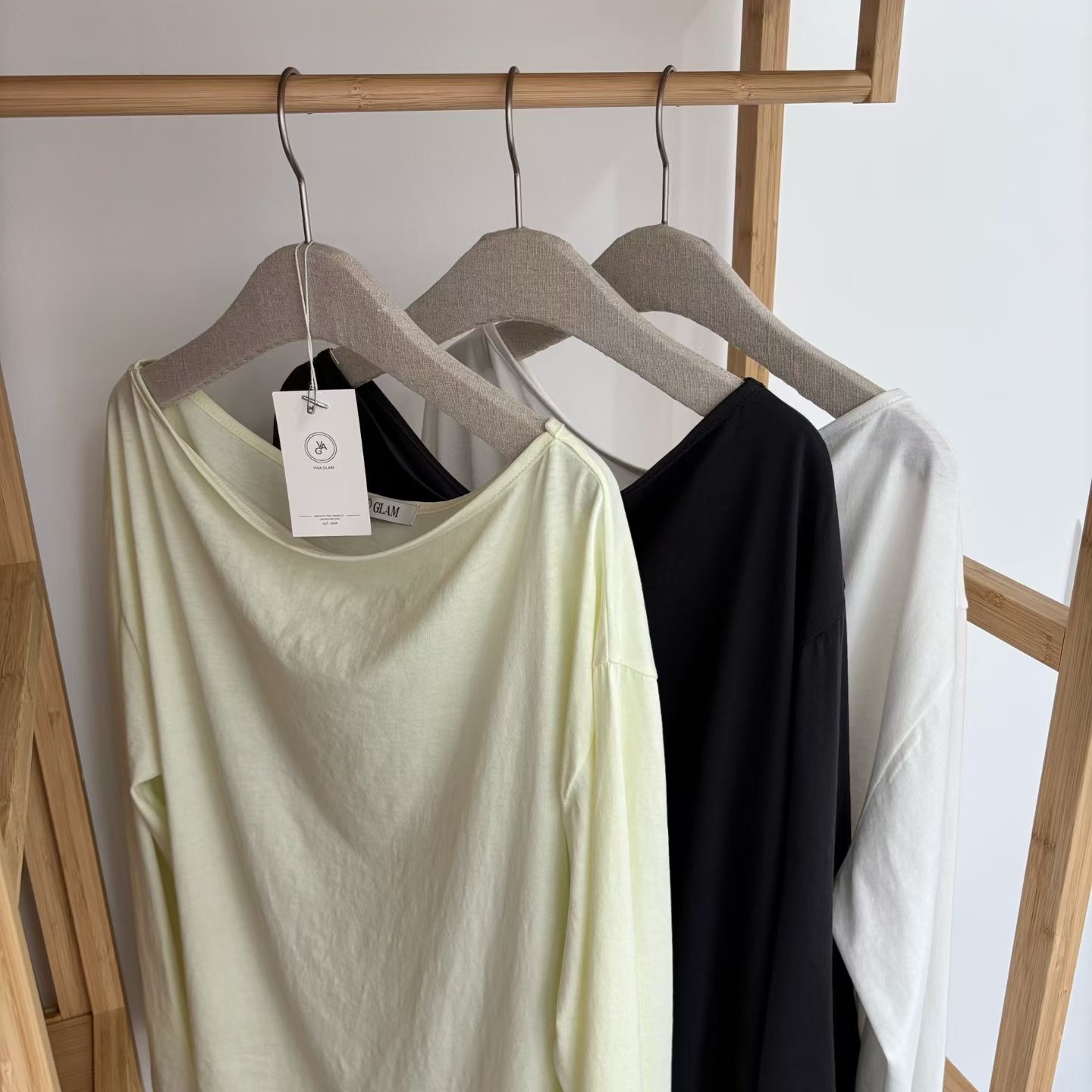 MINIMALGROUND/VIVAGLAM東大門代購女士新品時尚長袖T恤船領MINIMALGROUND/VIVAGLAM長袖T恤