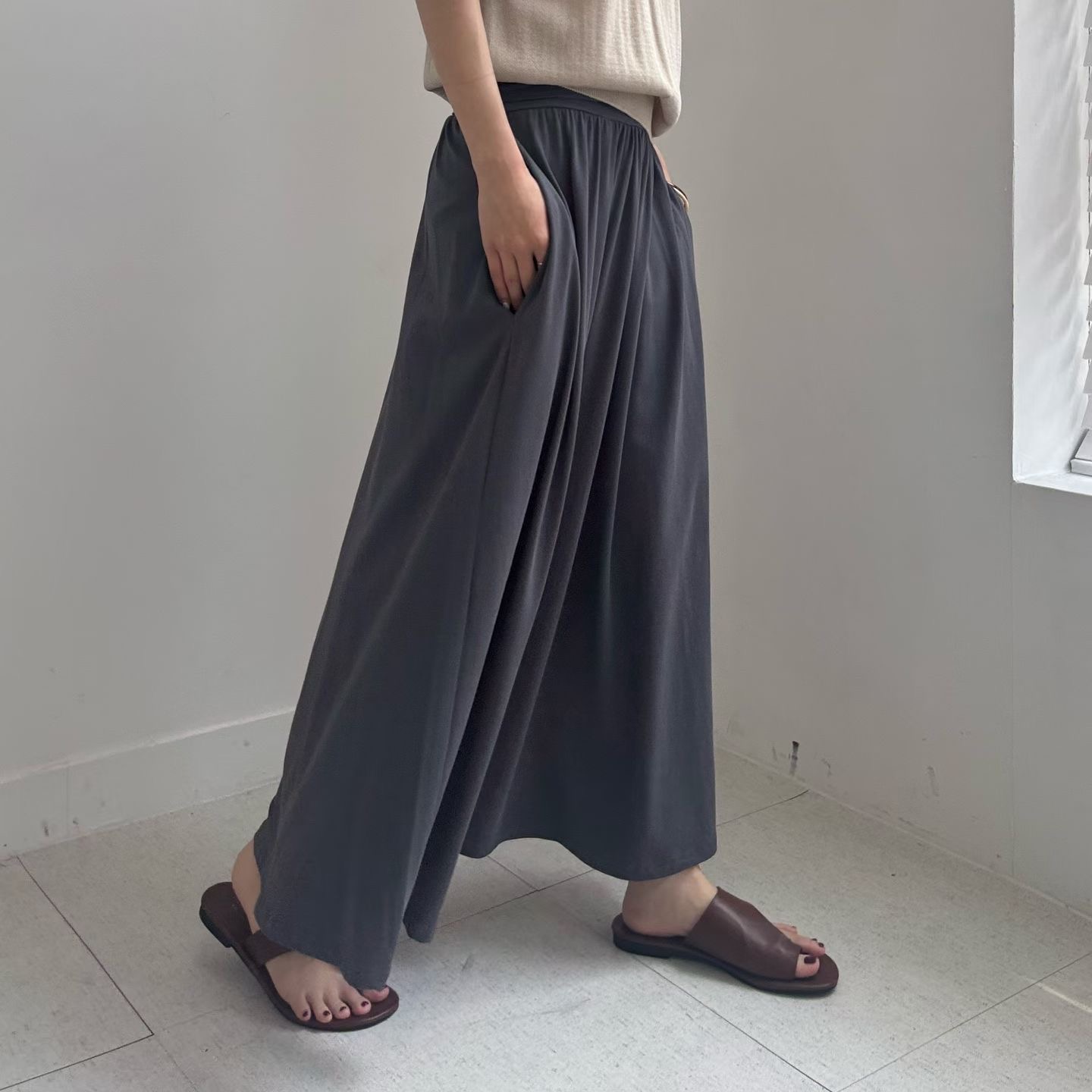 MINIMALGROUND/VIVAGLAM韓國代購女士新品推薦26夏季長裙MINIMALGROUND/VIVAGLAM長裙