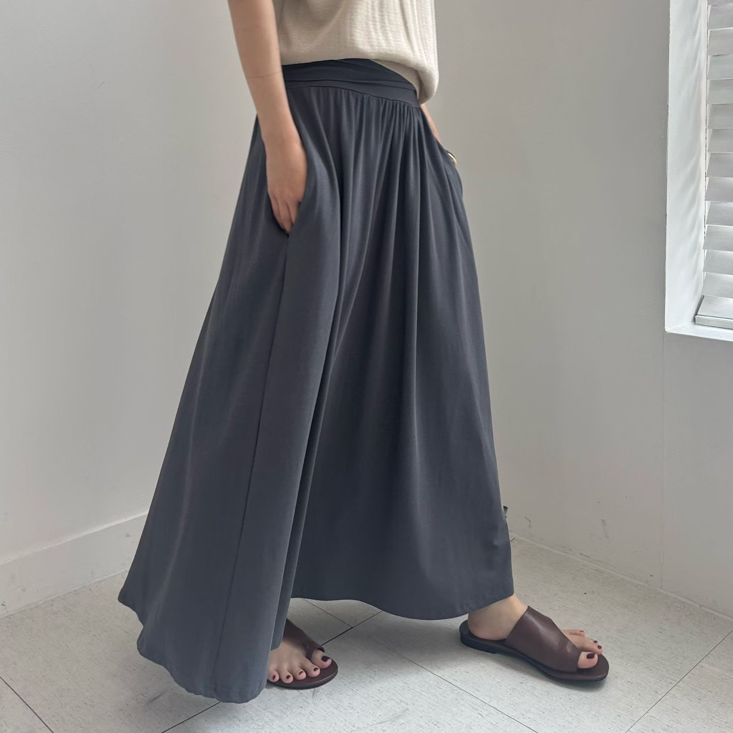 MINIMALGROUND/VIVAGLAM韓國代購女士新品推薦26夏季長裙MINIMALGROUND/VIVAGLAM長裙圖色1