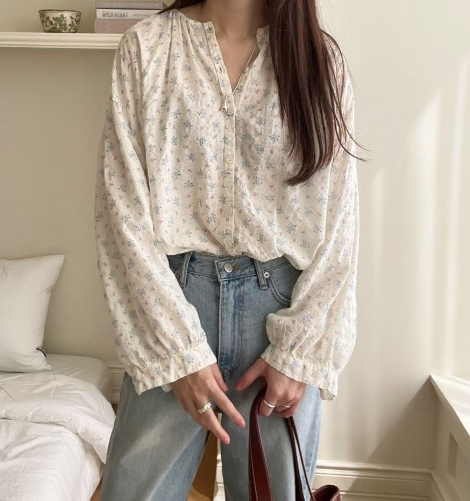 ARLOW東大門直郵女裝新品休閑人氣時尚熱賣襯衫蕾絲衫褶皺ARLOW襯衫/蕾絲衫