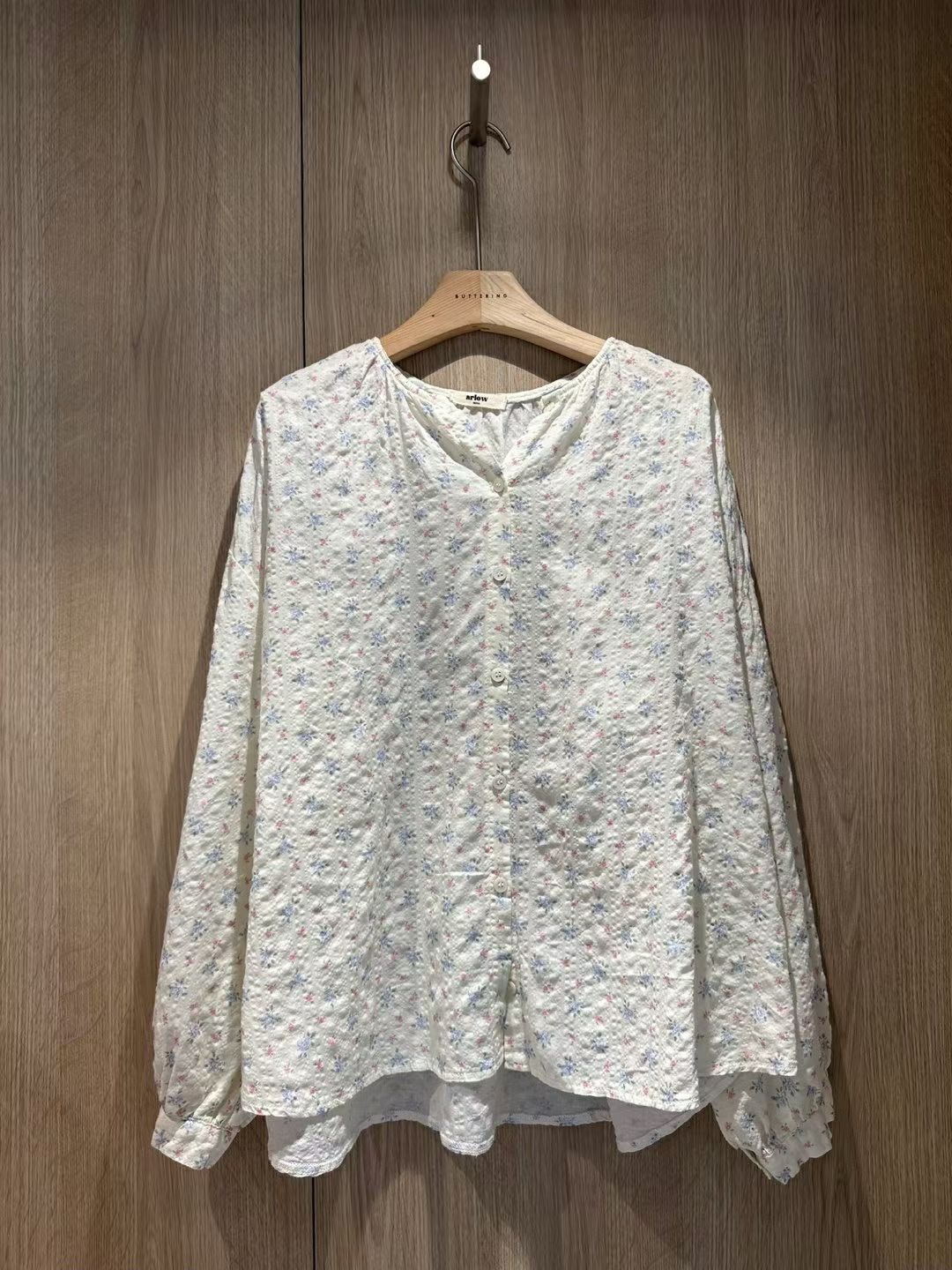ARLOW東大門直郵女裝新品休閑人氣時尚熱賣襯衫蕾絲衫褶皺ARLOW襯衫/蕾絲衫