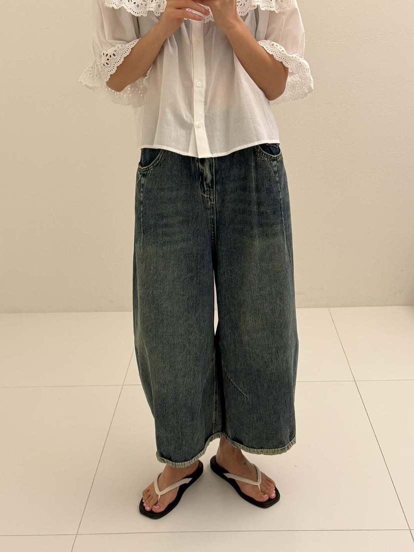 JUNI東大門代購女士新品休閑時尚26夏季熱賣牛仔褲七分褲my juni牛仔褲