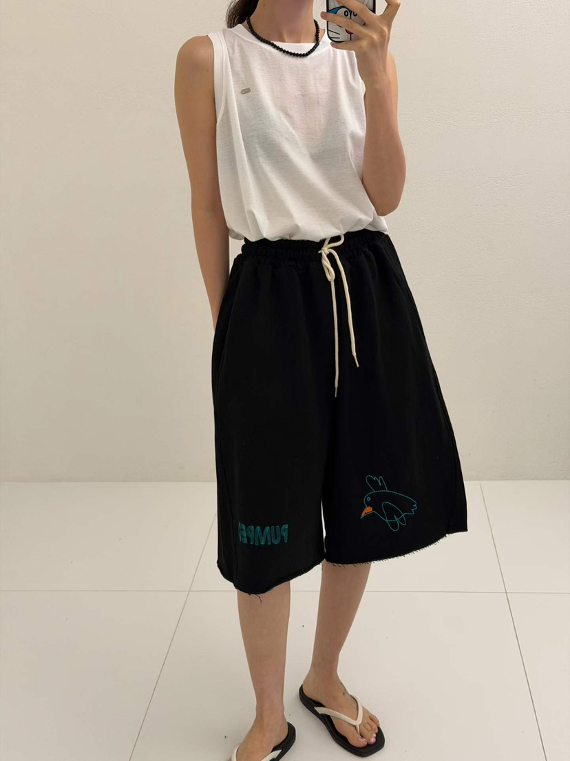 JUNI東大門代購女裝新品26夏季推薦時尚真品熱賣短褲刺繡my juni短褲