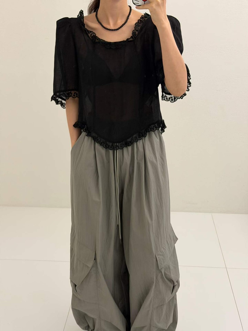 JUNI東大門實拍女士新款熱賣人氣真品推薦26夏季襯衫蕾絲衫my juni襯衫/蕾絲衫
