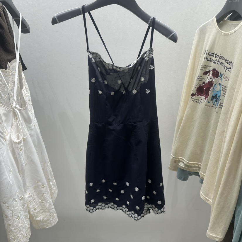 TARABY MOTION韓國代購女裝新品人氣時尚推薦連衣裙刺繡TARABY MOTION連衣裙圖色2深藍色