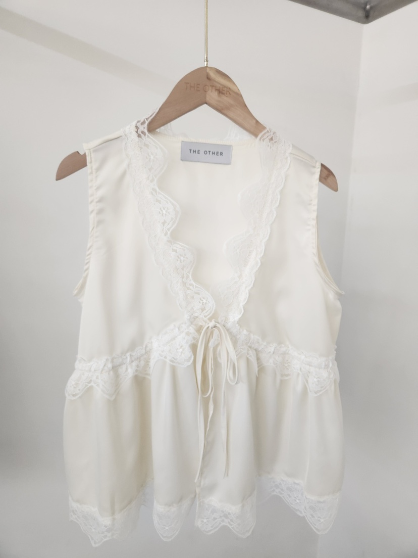 THE OTHER韓國直郵女士新品26夏季休閑真品吊帶背心緞面THE OTHER吊帶/背心圖色1米色