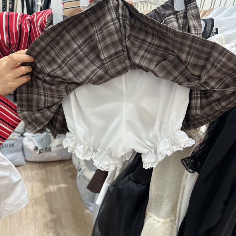 HANSUNGHYUN韓國代購女裝新品時尚熱賣真品26夏季裙褲格子HANSUNGHYUN裙褲