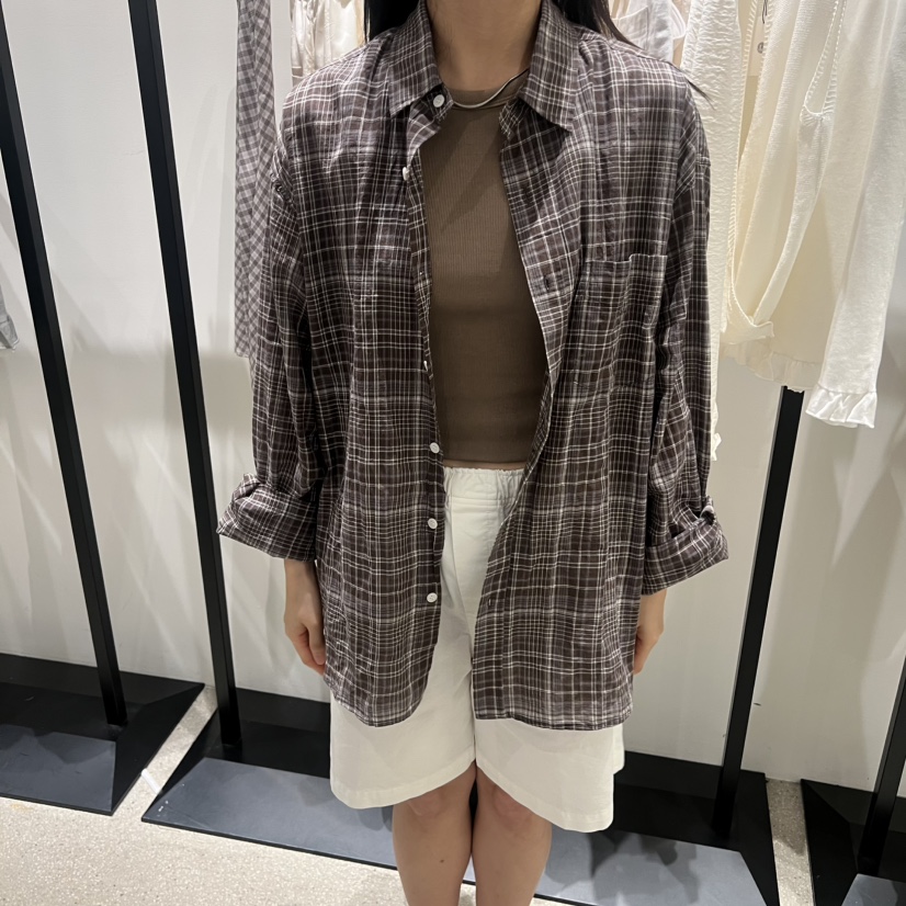MUCH MORE/JACKPOT東大門代購女士新款休閑襯衫蕾絲衫格子MUCH MORE/JACKPOT襯衫/蕾絲衫圖色3