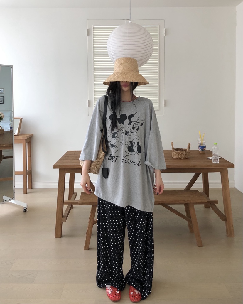 OKIE東大門實拍女士新款人氣時尚休閑熱賣休閑褲闊腿褲褶裥OKIE休閑褲
