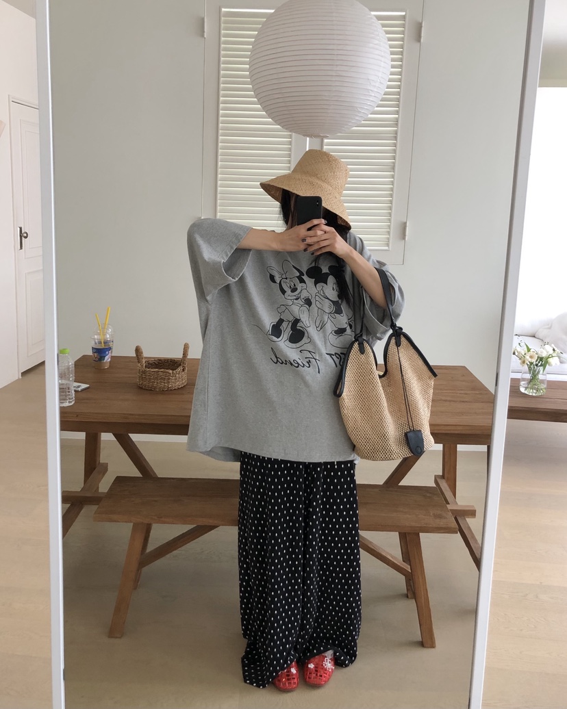 OKIE東大門實拍女士新款人氣時尚休閑熱賣休閑褲闊腿褲褶裥OKIE休閑褲