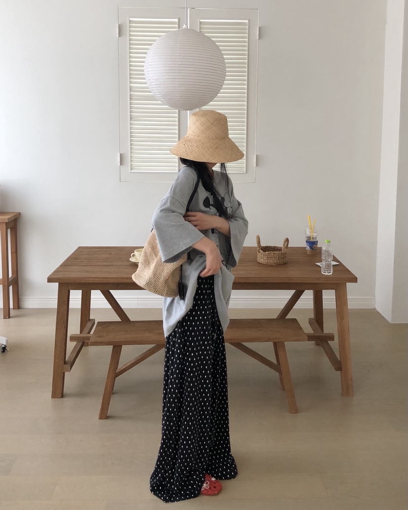 OKIE東大門實拍女士新款人氣時尚休閑熱賣休閑褲闊腿褲褶裥OKIE休閑褲