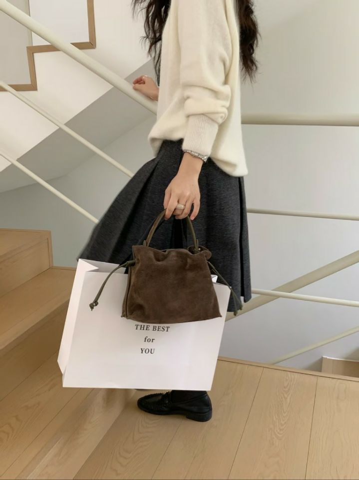 TROUVAILLE東大門直郵女士新品人氣真品單肩斜跨包牛皮絨TROUVAILLE單肩/斜跨包
