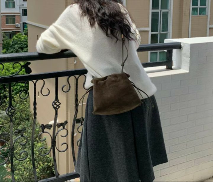 TROUVAILLE東大門直郵女士新品人氣真品單肩斜跨包牛皮絨TROUVAILLE單肩/斜跨包