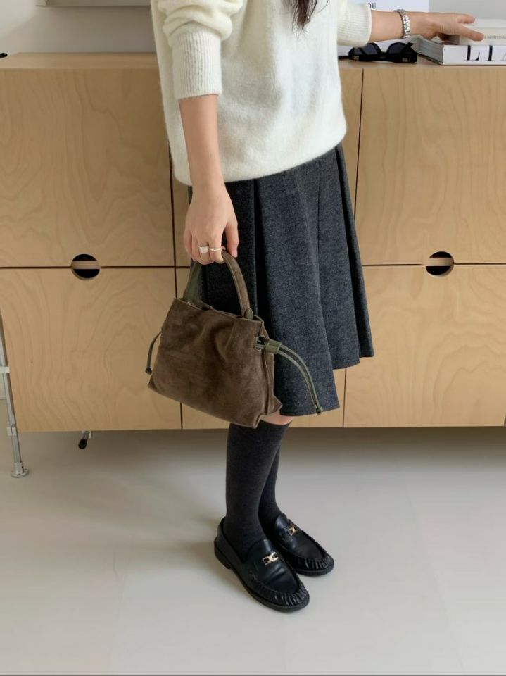 TROUVAILLE東大門直郵女士新品人氣真品單肩斜跨包牛皮絨TROUVAILLE單肩/斜跨包