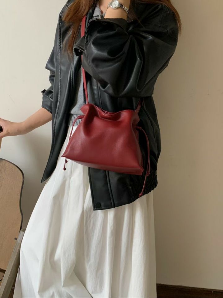 TROUVAILLE東大門直郵女士新款真品人氣時尚單肩斜跨包牛皮TROUVAILLE單肩/斜跨包