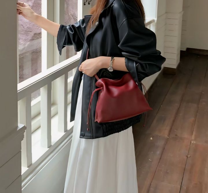 TROUVAILLE東大門直郵女士新款真品人氣時尚單肩斜跨包牛皮TROUVAILLE單肩/斜跨包