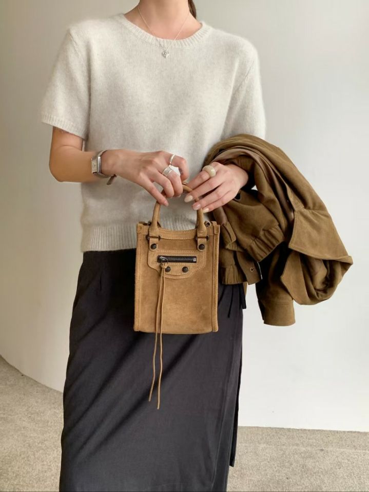 TROUVAILLE東大門直郵女士新品時尚真品單肩斜跨包牛皮絨TROUVAILLE單肩/斜跨包