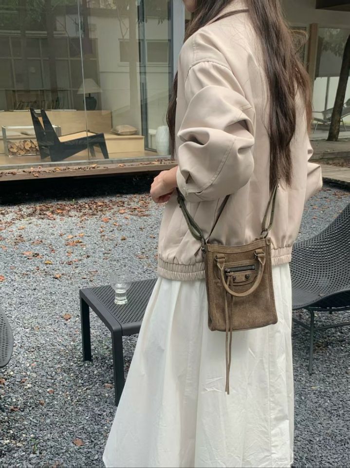 TROUVAILLE東大門直郵女士新品時尚真品單肩斜跨包牛皮絨TROUVAILLE單肩/斜跨包圖色3
