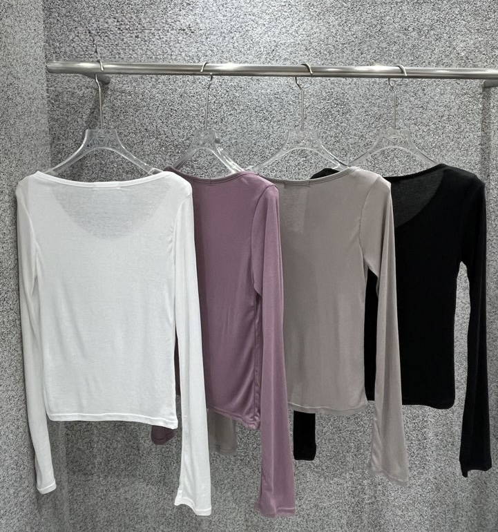 UNA/THE MAY韓國代購女裝新品26夏季長袖T恤天絲雙面開衫THEMAY/UNA長袖T恤