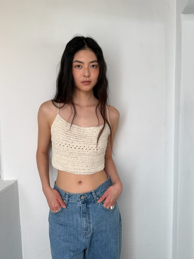 VEGETABLE韓國直郵女裝新品人氣26夏季休閑吊帶背心鉤針編織VEGETABLE吊帶/背心