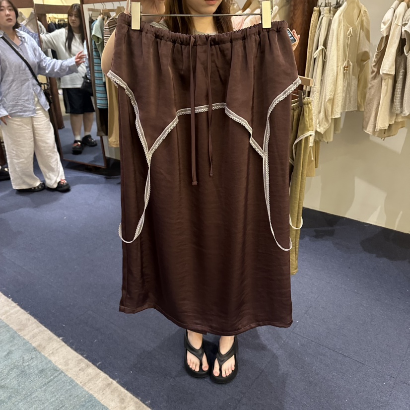 FURE韓國代購女裝新款熱賣人氣時尚推薦真品26夏季長裙蕾絲緞FURE長裙圖色2