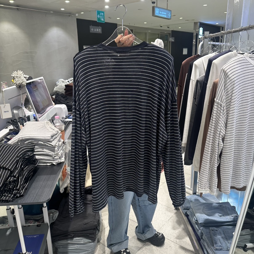 HERTZ-P韓國代購女士新品真品休閑推薦時尚長袖T恤亞麻布HERTZ-P長袖T恤