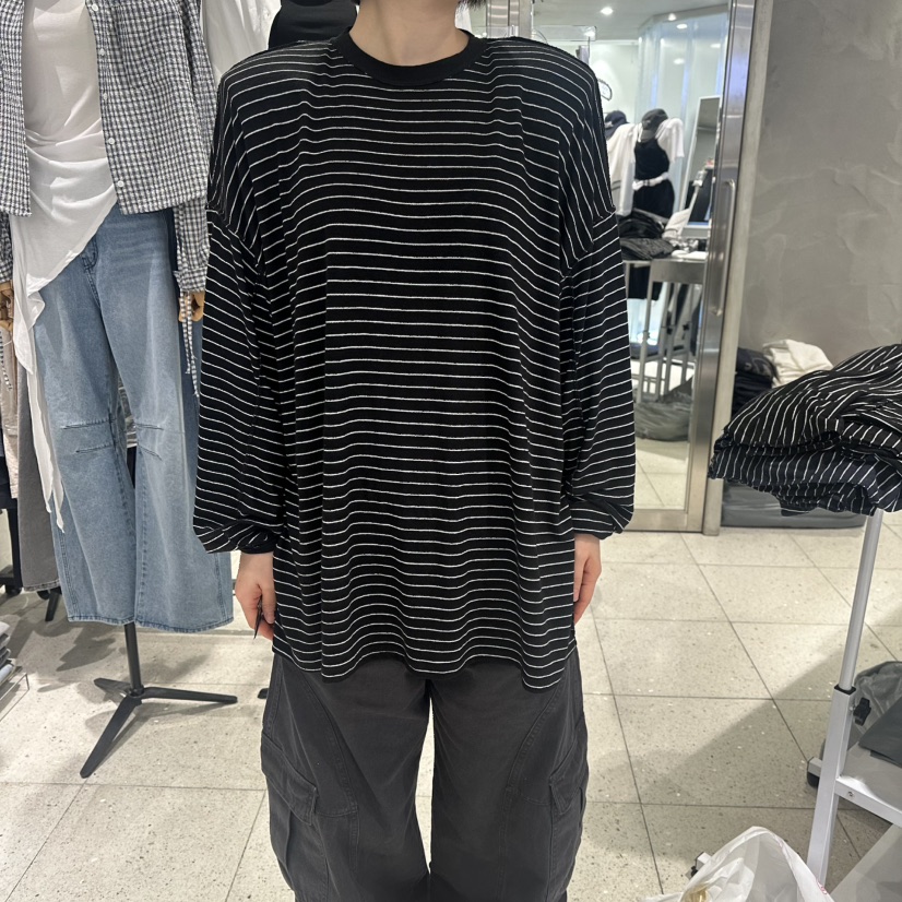HERTZ-P韓國代購女士新品真品休閑推薦時尚長袖T恤亞麻布HERTZ-P長袖T恤圖色2黑色