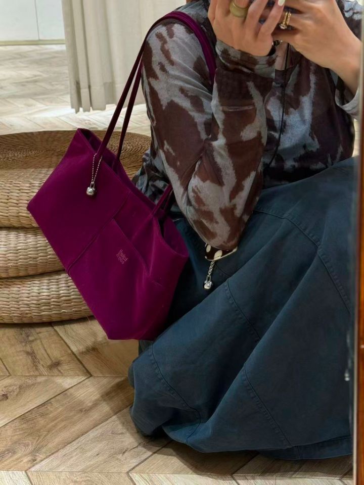 TROUVAILLE東大門實拍女士新品26春夏時尚單肩斜跨包天鵝絨TROUVAILLE單肩/斜跨包圖色2