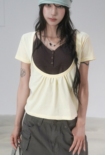 FLASH/I LOVE ME東大門直郵女士新品26春夏T恤不含內搭FLASH/I LOVE MET恤