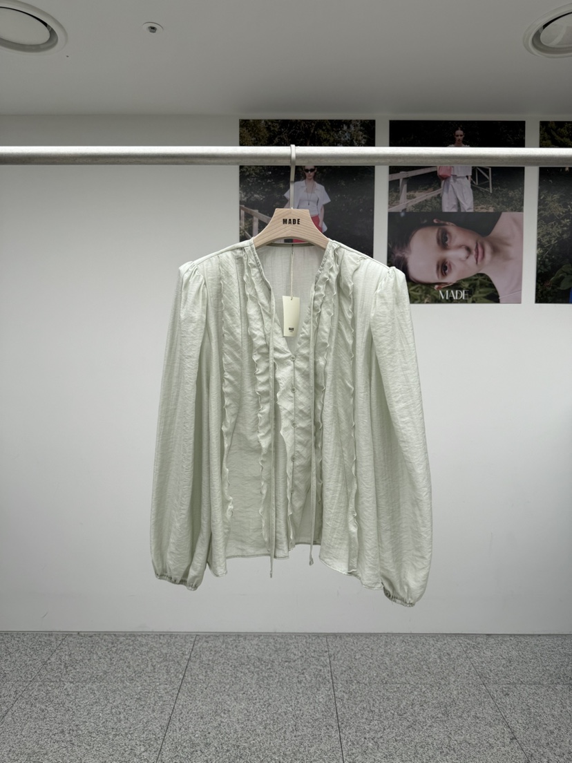 MADE-P韓國代購女裝新品職業人氣26春夏熱賣休閑襯衫蕾絲衫MADE-P襯衫/蕾絲衫圖色1