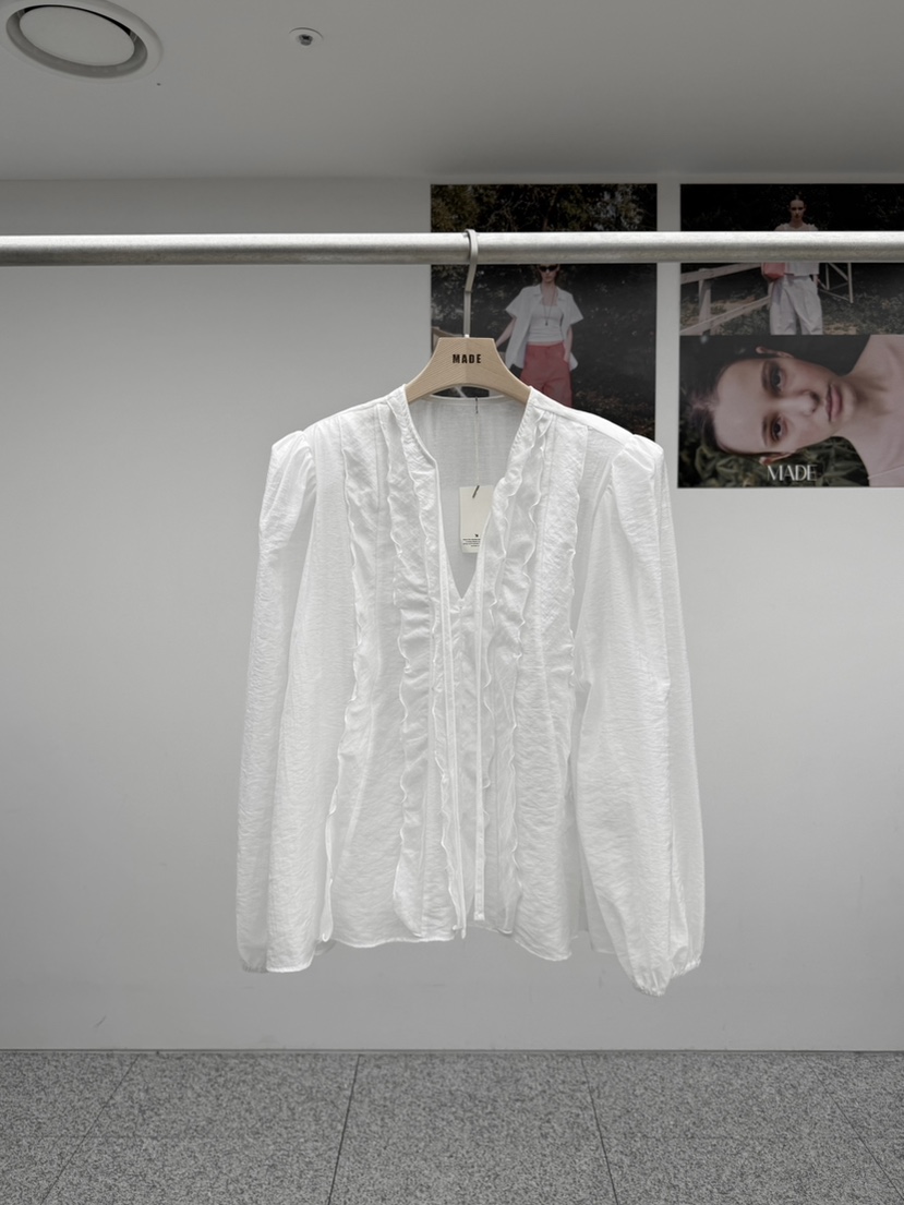 MADE-P韓國代購女裝新品職業人氣26春夏熱賣休閑襯衫蕾絲衫MADE-P襯衫/蕾絲衫圖色2