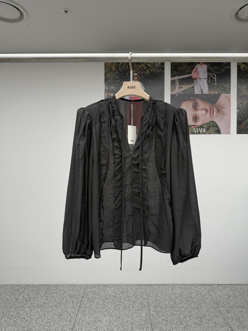 MADE-P韓國代購女裝新品職業人氣26春夏熱賣休閑襯衫蕾絲衫MADE-P襯衫/蕾絲衫圖色3