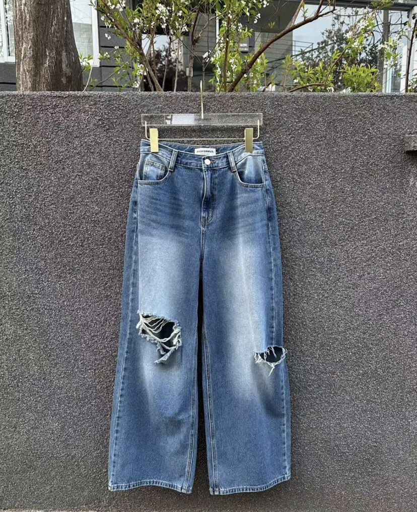 BADFORMUS韓國代購女裝新款職業26春夏休閑熱賣牛仔褲復古BADFORMUS牛仔褲圖色1