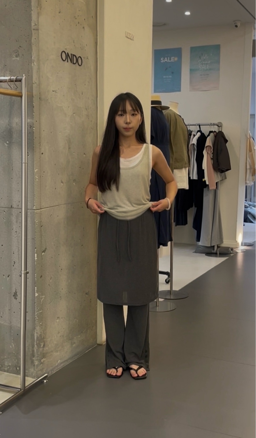 ONDO-P韓國代購女裝新品熱賣人氣真品時尚推薦裙褲透視羅紋ONDO-P裙褲