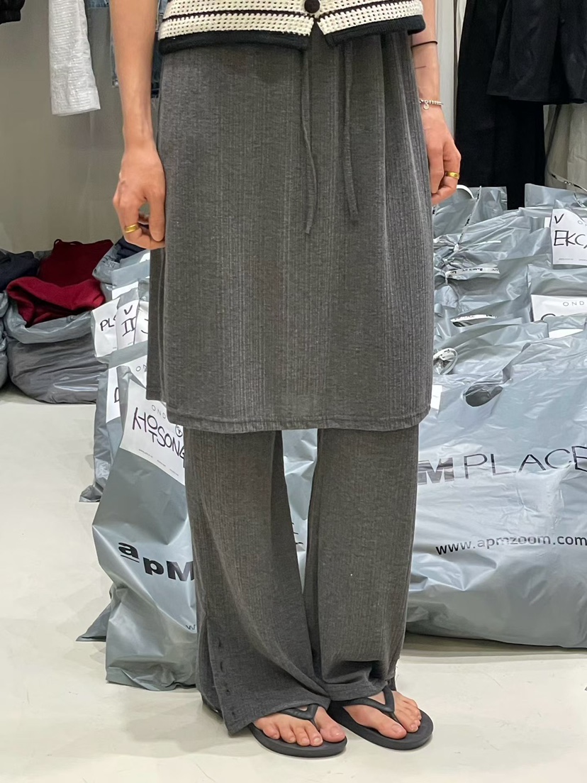 ONDO-P韓國代購女裝新品熱賣人氣真品時尚推薦裙褲透視羅紋ONDO-P裙褲