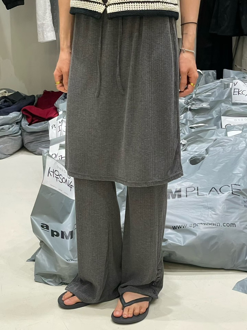 ONDO-P韓國代購女裝新品熱賣人氣真品時尚推薦裙褲透視羅紋ONDO-P裙褲圖色1