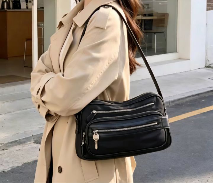 TROUVAILLE東大門代購女裝新品時尚職業休閑單肩斜跨包牛皮TROUVAILLE單肩/斜跨包